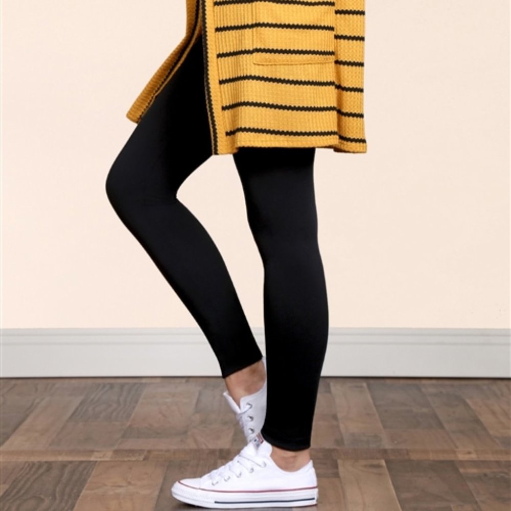 Basic Fleece lined black leggings - Picture 2 of 8